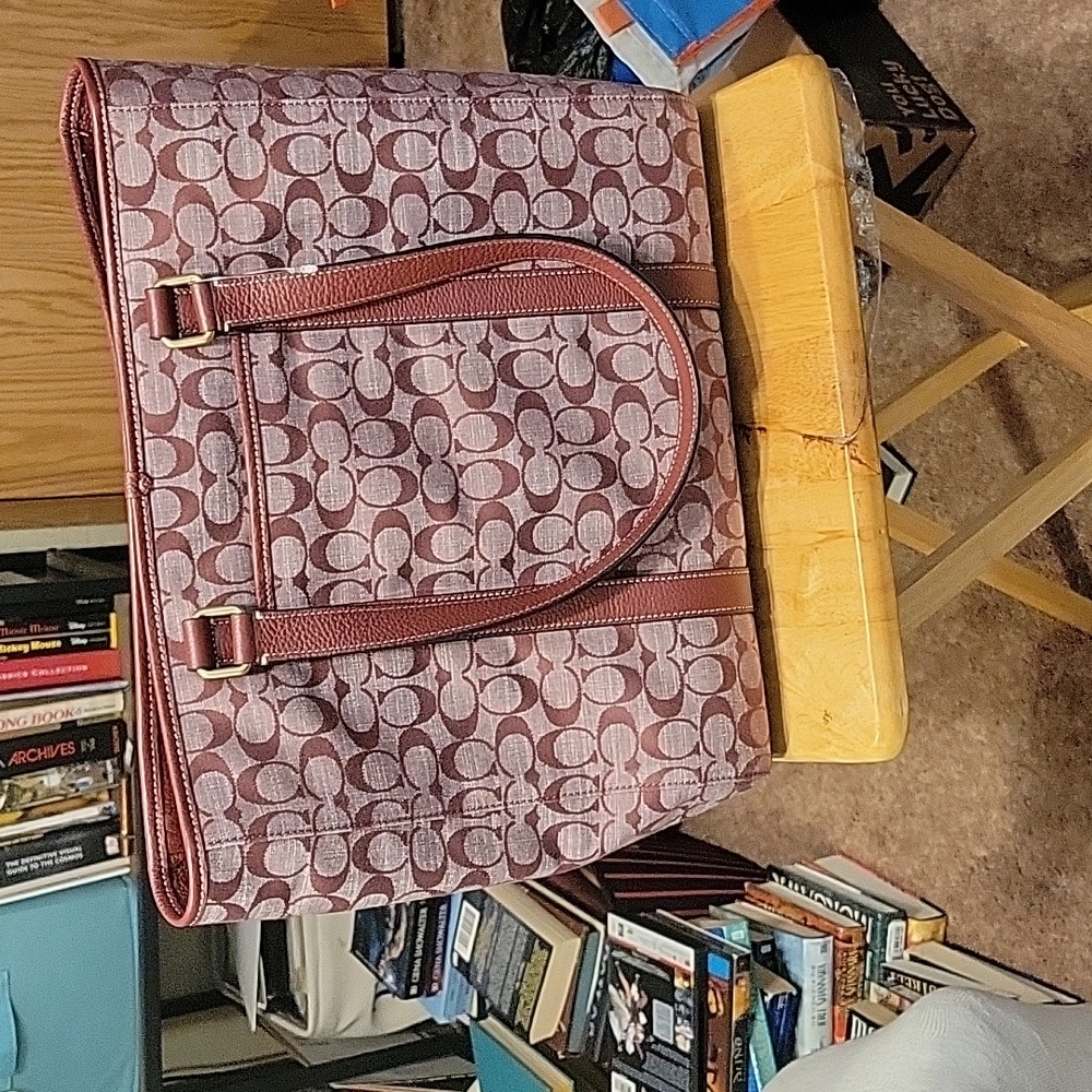 NWT Coach Double Handle bag and matching wallet in Wine.